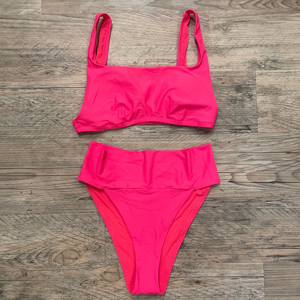 NWT Aerie Vibrant Pink Bikini Set, Large